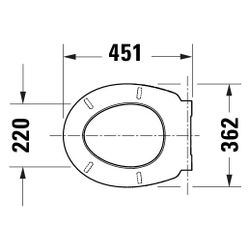 Duravit Univavo WC-Sitz oval Weiß, 368x51x452mm, mit Absenkautomatik, Sitzgarnitur ... DURAVIT-0023690000 4067116345223 (Abb. 1)