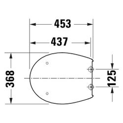 Duravit Univavo WC-Sitz oval Weiß, 368x51x452mm, mit Absenkautomatik, Sitzgarnitur ... DURAVIT-0023690000 4067116345223 (Abb. 1)