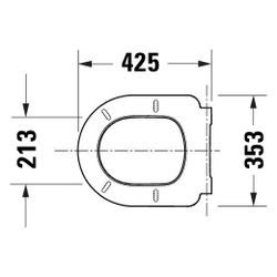 Duravit Univavo WC-Sitz D-shaped Weiß, 368x51x432mm, mit Absenkautomatik, Sitzgarni... DURAVIT-0023590000 4067116345117 (Abb. 1)