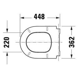 Duravit Univavo WC-Sitz D-shaped Weiß, 377x50x455mm, mit Absenkautomatik, Sitzgarni... DURAVIT-0023490000 4067116345094 (Abb. 1)