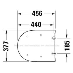 Duravit Univavo WC-Sitz D-shaped Weiß, 377x50x455mm, mit Absenkautomatik, Sitzgarni... DURAVIT-0023490000 4067116345094 (Abb. 1)