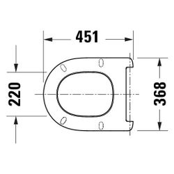 Duravit Univavo WC-Sitz D-shaped Weiß, 368x47x451mm, mit Absenkautomatik, Sitzgarni... DURAVIT-0023390000 4067116345087 (Abb. 1)