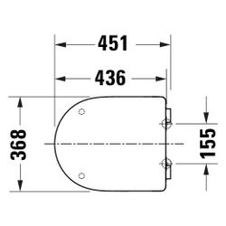 Duravit Univavo WC-Sitz D-shaped Weiß, 368x47x451mm, mit Absenkautomatik, Sitzgarni... DURAVIT-0023390000 4067116345087 (Abb. 1)