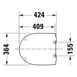 Duravit Univavo WC-Sitz D-shaped Weiß, 364x45x421mm, mit Absenkautomatik, Sitzgarni... DURAVIT-0023290000 4067116345063 (Abb. 1)