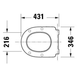 Duravit Univavo WC-Sitz D-shaped Weiß, 367x45x438mm, mit Absenkautomatik, Sitzgarni... DURAVIT-0022990000 4067116345049 (Abb. 1)