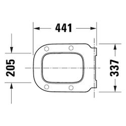 Duravit Univavo WC-Sitz eckig Weiß, 350x45x448mm, mit Absenkautomatik, Sitzgarnitur... DURAVIT-0022890000 4067116345025 (Abb. 1)