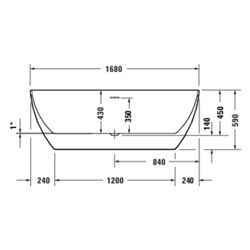 Duravit DuraKanto Badewanne 510x590x1180mm, 292l, Weiß glänzend, Oval, Freiste... DURAVIT-700561030000000 4067116462425 (Abb. 1)