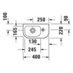 Duravit D-Code Handwaschbecken 220x400x140mm, Weiß Hochglanz, Rund, 1 Waschplatz L... DURAVIT-07494000412 4067116382280 (Abb. 1)