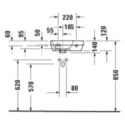 Duravit D-Code Handwaschbecken 220x400x140mm, Weiß Hochglanz, Rund, 1 Waschplatz L... DURAVIT-07494000412 4067116382280 (Abb. 1)