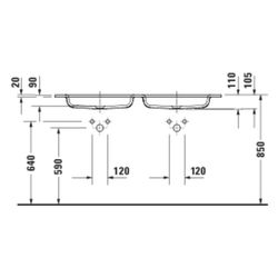 Duravit Sivida Waschtisch 485x1290x110mm Weiß Seidenmatt rechteckig 1 HL L/R ohne Ü... DURAVIT-2650043200 4067116415926 (Abb. 1)