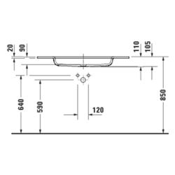 Duravit Sivida Waschtisch 485x1020x110mm Weiß Seidenmatt rechteckig 1 Waschplatz/HL... DURAVIT-2650023200 4067116415896 (Abb. 1)