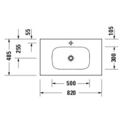 Duravit Sivida Waschtisch 485x820x110mm Weiß Seidenmatt rechteckig 1 Waschplatz/HL ... DURAVIT-2650013200 4067116415889 (Abb. 1)