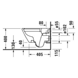 Duravit D-Code Wand-WC 540x370x360mm Weiß Hochglanz 45l Tiefspüler rimless waagere... DURAVIT-29030900212 4067116383317 (Abb. 1)