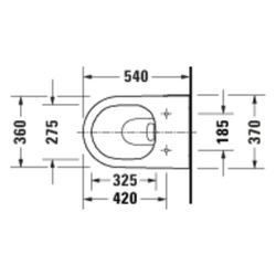 Duravit D-Code Wand-WC 540x370x360mm Weiß Hochglanz 45l Tiefspüler rimless waagere... DURAVIT-29030900212 4067116383317 (Abb. 1)