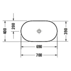 Duravit Luv Aufsatzbecken 700mm, Weiß Hochglanz, DuraCeram, Oval, ohne Überlauf und... DURAVIT-0379700000 4053424900926 (Abb. 1)