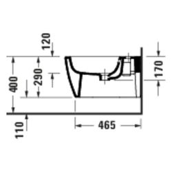 Duravit ME by Starck Wandbidet 540x370x290mm Weiß Hochglanz WonderGliss 1 HL mit H... DURAVIT-27241500001 4067116375565 (Abb. 1)
