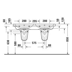 Duravit D-Code Doppelwaschtisch 480x1200x165mm wh, Weiß Hochglanz, Eckig, 2 Waschp... DURAVIT-24001200002 4067116379518 (Abb. 1)