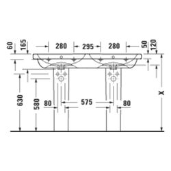Duravit D-Code Doppelwaschtisch 480x1200x165mm wh, Weiß Hochglanz, Eckig, 2 Waschp... DURAVIT-24001200002 4067116379518 (Abb. 1)