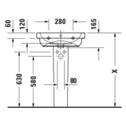 Duravit D-Code Waschtisch 430x550x165mm wandhäng. Weiß Hochglanz Rund 1 WP M 1 HL M... DURAVIT-2398550000 4067116338379 (Abb. 1)