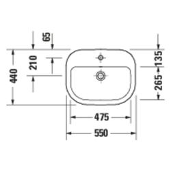 Duravit D-Code Aufsatzbecken 550mm, Weiß Hochglanz, mit ÜL und HLB, von unten und ... DURAVIT-24025500002 4067116382259 (Abb. 1)