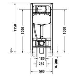 Duravit Installationselement Trockenbau für WC DuraSystem 500x1150x126mm, Höhenve... DURAVIT-WD1040000000 4067116453409 (Abb. 1)