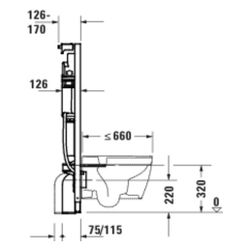 Duravit Installationselement Trockenbau für WC DuraSystem 500x1150x126mm, Höhenve... DURAVIT-WD1040000000 4067116453409 (Abb. 1)