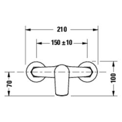 Duravit No.1 Einhebel-Brausemischer Aufputz, Chrom, Anschlussart S-Anschlüsse, 1/... DURAVIT-N14230000010 8000177315930 (Abb. 1)