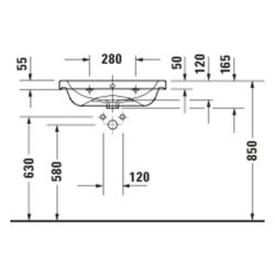 Duravit D-Code Waschtisch 480x650x165mm wandhäng. Weiß Hochglanz Rund 1 WP M 1 HL M... DURAVIT-2399650000 4067116339147 (Abb. 1)