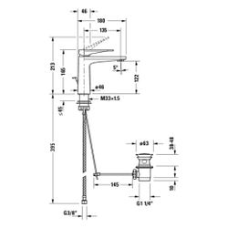 Duravit Tulum by Starck Einhebel-Waschtischmischer Mattschwarz 165mm Keramikmisch... DURAVIT-TU1020001046 4067116462807 (Abb. 1)