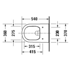 Duravit D-Code Wand-WC 540x370x360mm Weiß Hochglanz 2l Tiefspüler rimless waagerech... DURAVIT-2513090000 4067116358483 (Abb. 1)