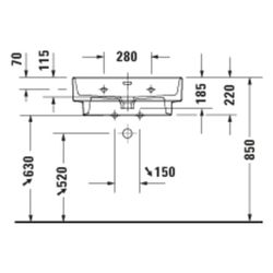 Duravit Balcoon Waschtisch 480x650x220mm wandh. Clay Terra Matt, D-shaped, DuraShie... DURAVIT-241165AM00 4067116441642 (Abb. 1)