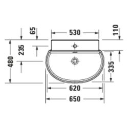 Duravit Balcoon Waschtisch 480x650x220mm wandh. Clay Terra Matt, D-shaped, DuraShie... DURAVIT-241165AM00 4067116441642 (Abb. 1)