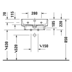 Duravit Balcoon Waschtisch 480x550x185mm wandh. Clay Terra Matt, D-shaped, DuraShie... DURAVIT-241155AM00 4067116441413 (Abb. 1)