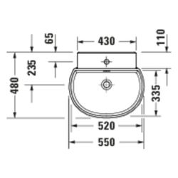 Duravit Balcoon Waschtisch 480x550x185mm wandh. Clay Terra Matt, D-shaped, DuraShie... DURAVIT-241155AM00 4067116441413 (Abb. 1)