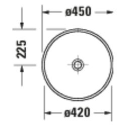 Duravit Balcoon Aufsatzbecken 450mm, Weiß Hochglanz, DuraShield, rund, ohne ÜL und ... DURAVIT-240945AA79 4067116435481 (Abb. 1)