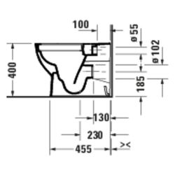 Duravit D-Code Stand WC 570x370x400mm Weiß Hochglanz Back to wall 45/3l Tiefspüler ... DURAVIT-2037090000 4067116338409 (Abb. 1)