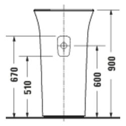 Duravit White Tulip Freistehender Waschtisch 500x500x900mm, bodenstehend, Ablauf hi... DURAVIT-2702500070 4053424913452 (Abb. 1)
