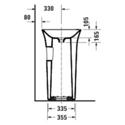 Duravit White Tulip Freistehender Waschtisch 500x500x900mm, bodenstehend, Ablauf hi... DURAVIT-2702500070 4053424913452 (Abb. 1)
