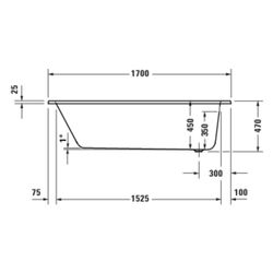 Duravit D-Code Badewanne 470x750x1700mm, 253l, Weiß, Rechteckig, Einbau, 1 Rüc... DURAVIT-700671000000000 4067116361445 (Abb. 1)