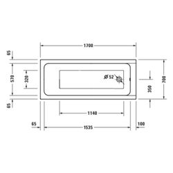 Duravit D-Code Whirlwanne Rechteckig, Einbau, 700x1700x470mm, Jet Project, 1 R... DURAVIT-760670000JP1000 4067116364538 (Abb. 1)
