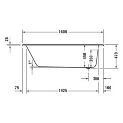 Duravit D-Code Whirlwanne Rechteckig, Einbau, 700x1600x470mm, Jet Project, 1 R... DURAVIT-760669000JP1000 4067116364521 (Abb. 1)