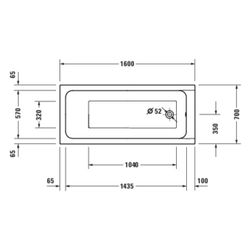 Duravit D-Code Whirlwanne Rechteckig, Einbau, 700x1600x470mm, Jet Project, 1 R... DURAVIT-760669000JP1000 4067116364521 (Abb. 1)