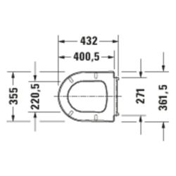 Duravit Balcoon WC-Sitz D-shaped Weiß Seidenmatt, 374x40x438mm, ohne Absenkautomati... DURAVIT-0027713200 4067116454901 (Abb. 1)