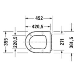 Duravit Balcoon WC-Sitz D-shaped Weiß, 374x40x458mm, ohne Absenkautomatik, Sitzgarn... DURAVIT-0027610000 4067116454802 (Abb. 1)