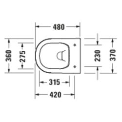 Duravit D-Code Stand WC 480x370x400mm Weiß Hochglanz 45/3l Tiefspüler rimless waage... DURAVIT-2036090000 4067116338386 (Abb. 1)