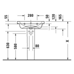 Duravit D-Code Waschtisch 480x600x165mm wandhäng. Weiß Hochglanz Rund 1 WP M 1 HL M... DURAVIT-2399600000 4067116377569 (Abb. 1)