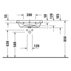 Duravit D-Code Waschtisch 480x600x165mm wandhäng. Weiß Hochglanz Rund 1 WP M 1 HL M... DURAVIT-2399600000 4067116377569 (Abb. 1)