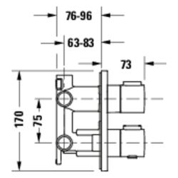 Duravit Thermostatarmaturen Thermostat Unterputz Set 2 Verbraucher Bronze gebürst... DURAVIT-TH4200008004 4067116463873 (Abb. 1)