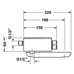 Duravit Thermostatarmaturen Wannenthermostat Aufputz Mattschwarz Thermostatkartus... DURAVIT-TH5220001046 4067116472608 (Abb. 1)