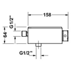 Duravit Thermostatarmaturen Brausethermostat Aufputz Mattschwarz Anschlussart S-A... DURAVIT-TH4220001046 4067116472585 (Abb. 1)